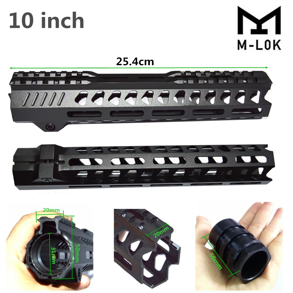 HD-yugu-10cun Тактический 7/10/12/13,5 дюймов поплавок M-lok Handguard Пикатинни страйкбол 15 M4 Handguard карабин квадратный рот для охоты - Цвет: HD-yugu-10cun