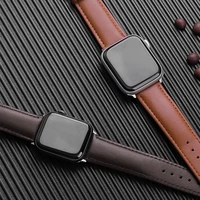 new2021 brown leather band loop strap for apple watch 6 se 5 4 3 2 1 38mm 40mm men leather watch band for iwatch 5 44mm 42mm