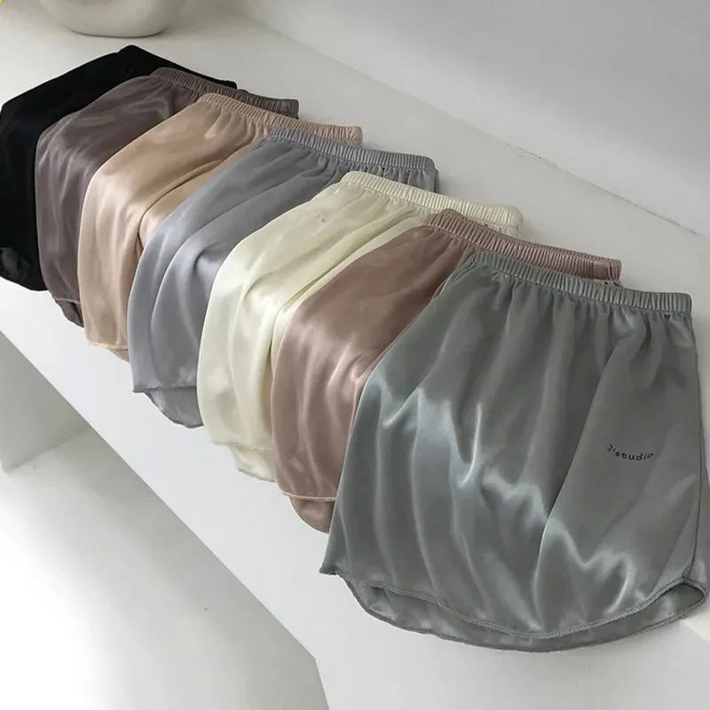 

Удобные Свободные короткие брюки FAKUNTN, женская уличная одежда из мягкого ледяного шелка, шорты для студенток, женские сексуальные пляжные ш...