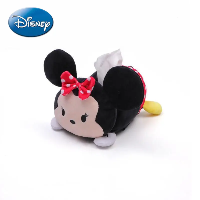 

Disney Mickey Mouse Minnie Car Drawer Box Tissue Box Hanging Cute Cartoon Car Tissue Bag Multifunctional Clip