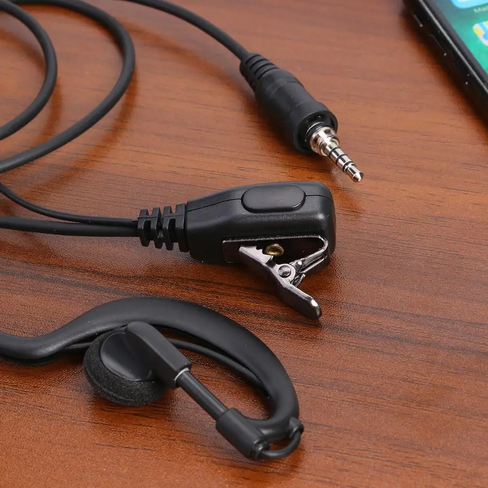 

G-shape Ear-hook Headphones Black Anti Noise Earphone 1Pin 3.5mm PPT Mic Earpiece Intercom Headset for YAESU VX-7R