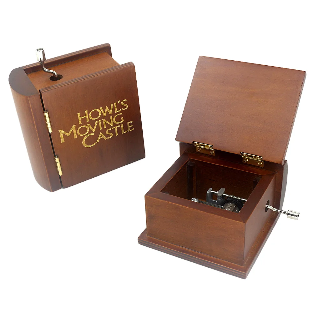 

ROSIKING Wooden Book Music Box Hand Crank Classic Antique Carved Wood Musical Boxes Best Gift，Birthday children