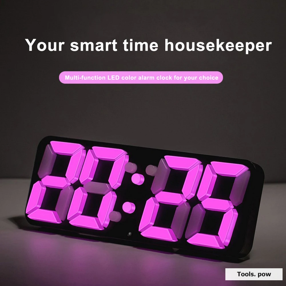 

Цветные цифровые настенные часы, 115 цветов светодиодный светодиодные настольные часы с дистанционным управлением, 3D стерео будильник, свет...