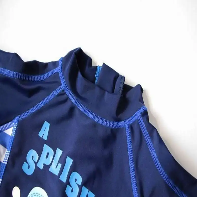 

Baby Boys Swimming Wear Cartoon Whale stripe One Piece Swimsuits with Hat Children Fashion Swimwear E71157