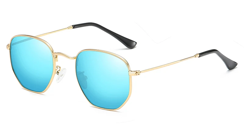 blue mirror lens Peekaboo Ретро Квадратные Солнцезащитные очки мужские Поляризованные металлические зеленые линзы поляризованные солнцезащитные очки для женщин Рождественский подарок Элементы uv400 - Цвет линз: blue mirror lens
