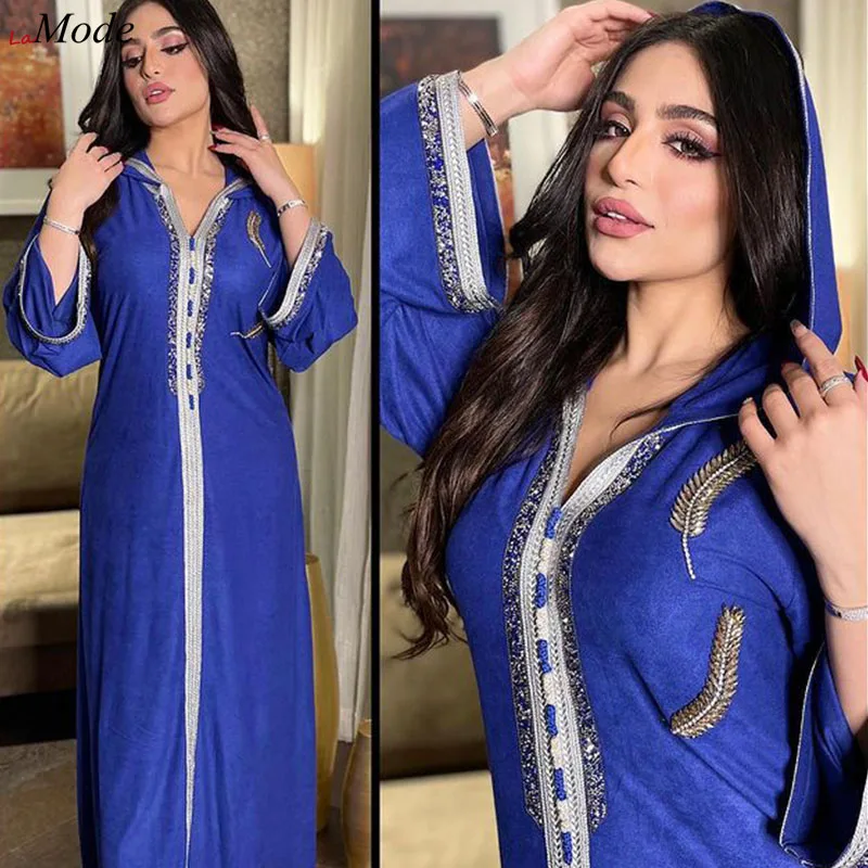 

Eid Fashion Muslim Abaya Dubai Turkey Women Ramadan Hooded Dress Jalabiya Arabic Moroccan Kaftan Diamond Jalabiat Islam Robe New