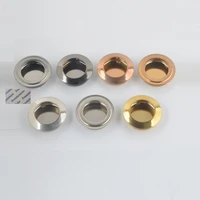 20pcs stainless steel round built in flush finger pull for furniture cupboard cabinet door drawer copper gold iron grey black