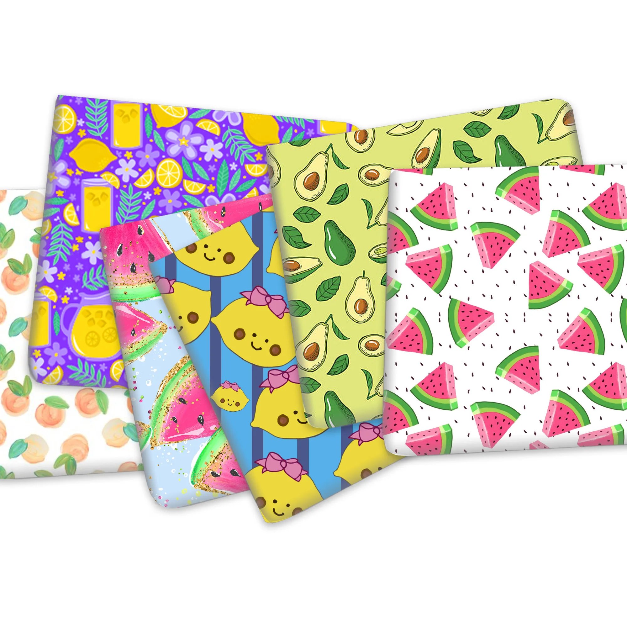 

50*145cm Fruit Double Brushed Poly Knit Fabric for Tissue Sewing Quilting Fabrics Needlework Material DIY Head Wrap,1Yc18915