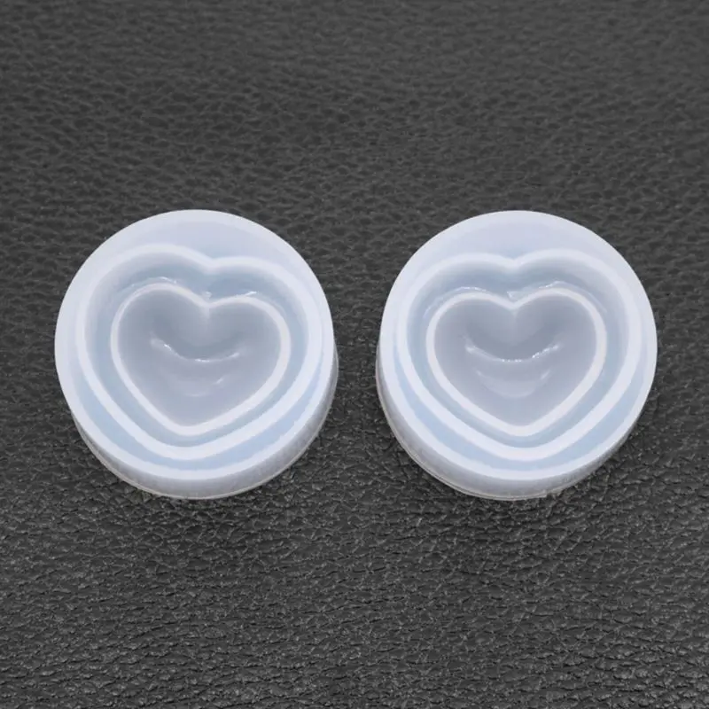 Прозрачная эпоксидная силиконовая форма двухслойная в форме сердца формы для