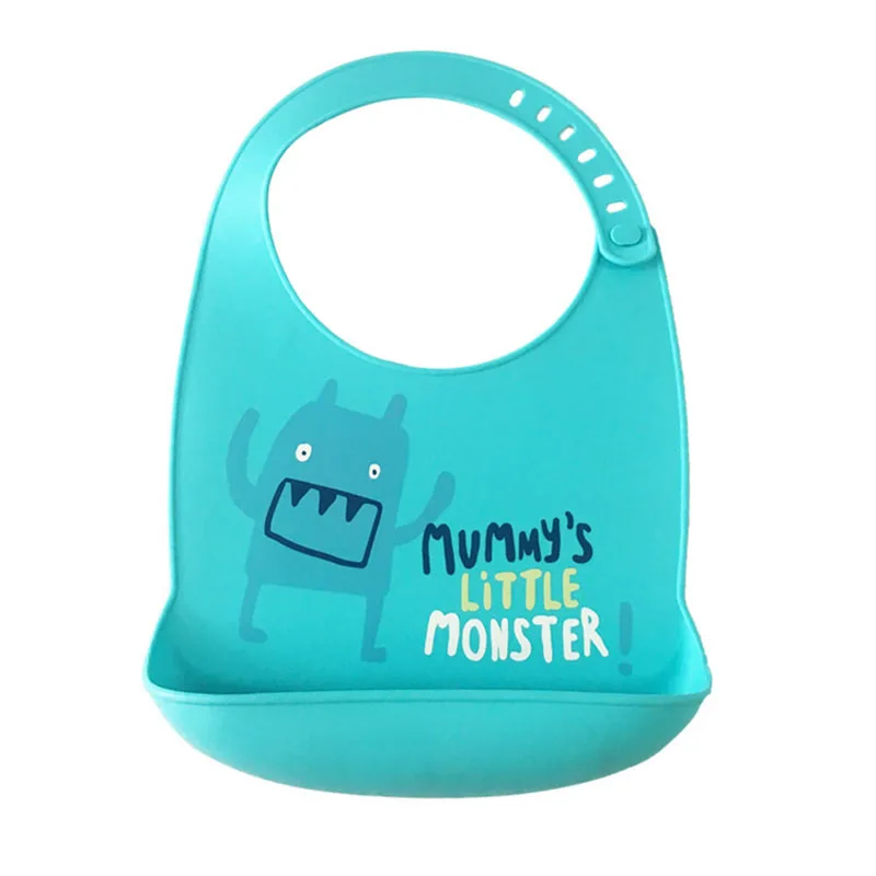 New Soft Silicone Bibs Light Waterproof Small Size 18*27cm Baby Cute Cartoon Feeding Saliva Towel Newborn Adjustable Bib |