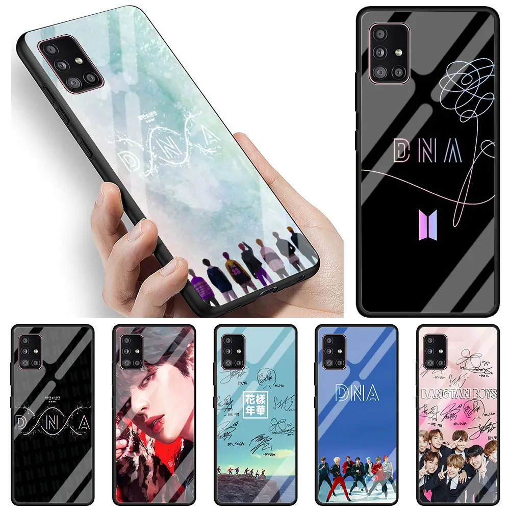 

Love YourSelf Boys Glass Phone Case For Samsung Galaxy A51 A71 A50 A21s A52 A70 A72 A31 A10 A91 A30 A40 A41 A11 A12 5G Cover