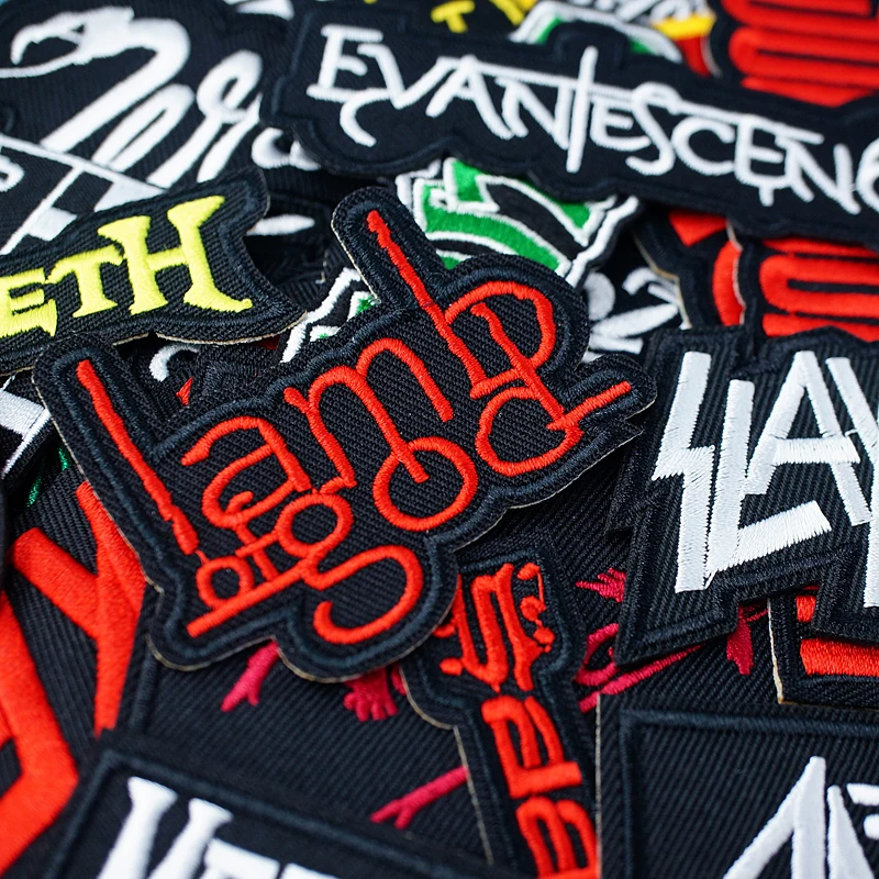 Музыкальные нашивки группы ROCK Parche термоклейкие значки полосатая вышитая