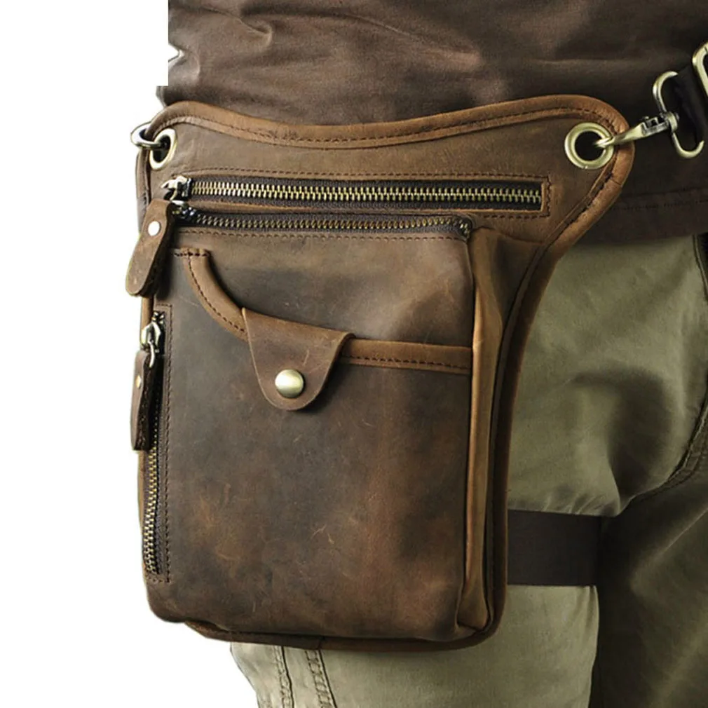 Винтажная кожаная поясная сумка для мужчин и женщин мотоцикла велосипеда спорта