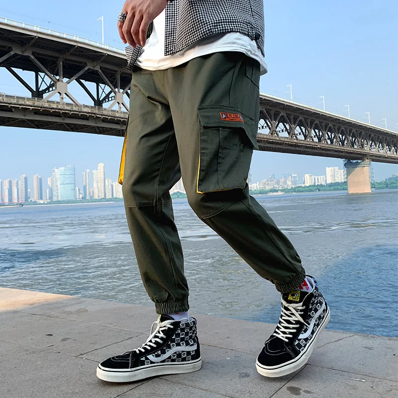 Брюки карго для мужчин свободные хлопковые спортивные забавные штаны уличная
