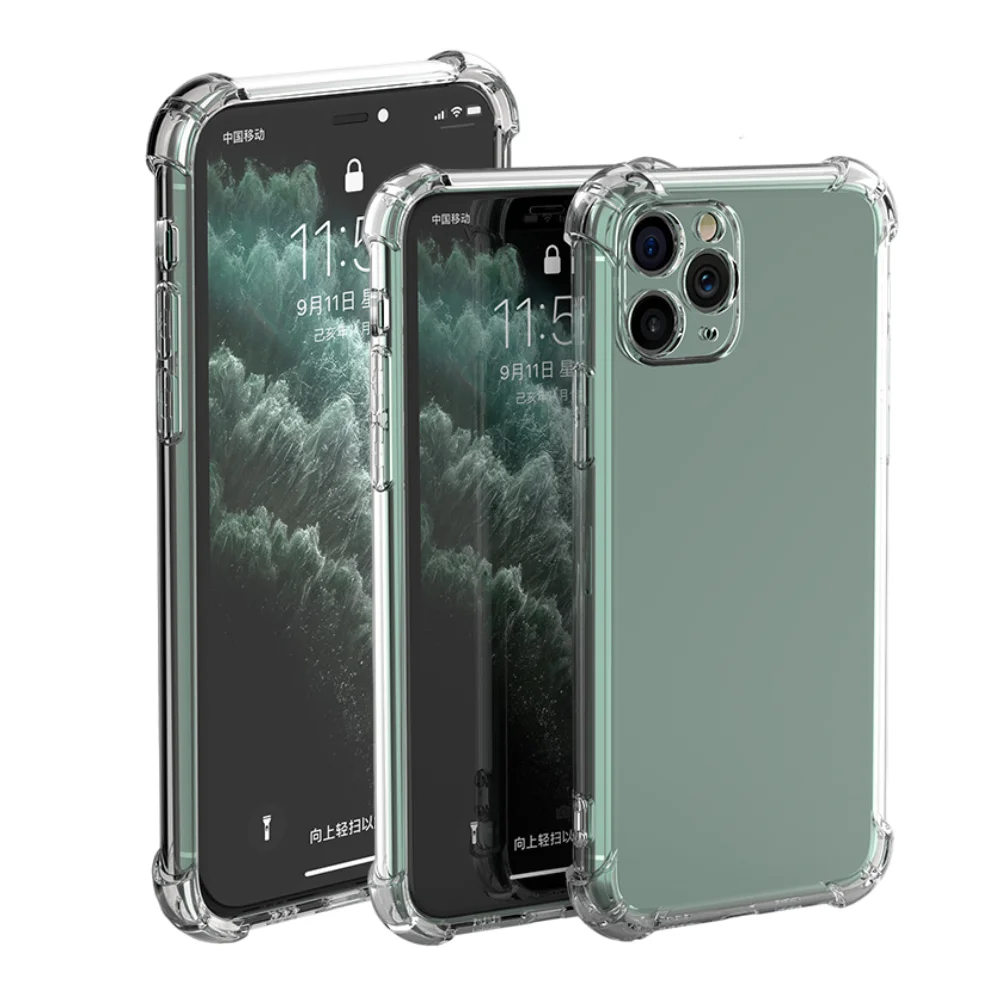 

Transparent Shockproof Silicone Phone Case For iphone13 Pro，Four Corner Protection Mobile Phone Cover，Ultra Slim TPU Back Cover