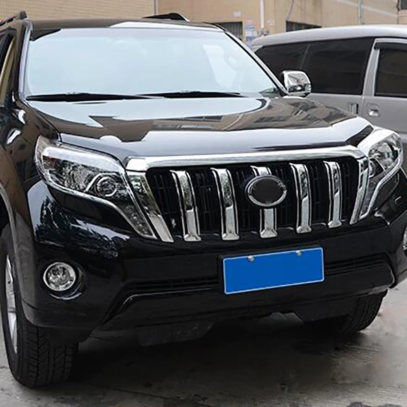 Для Toyota Land Cruiser 150 Prado 2010-2017Chrome передняя сетчатая накладка на бампер вставка