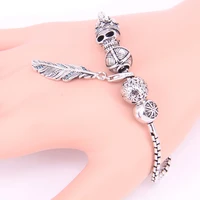 thomas bracelet with queen skull love tree bead rebel heart fine jewelry fashion bracelet gift for women and men ts x02