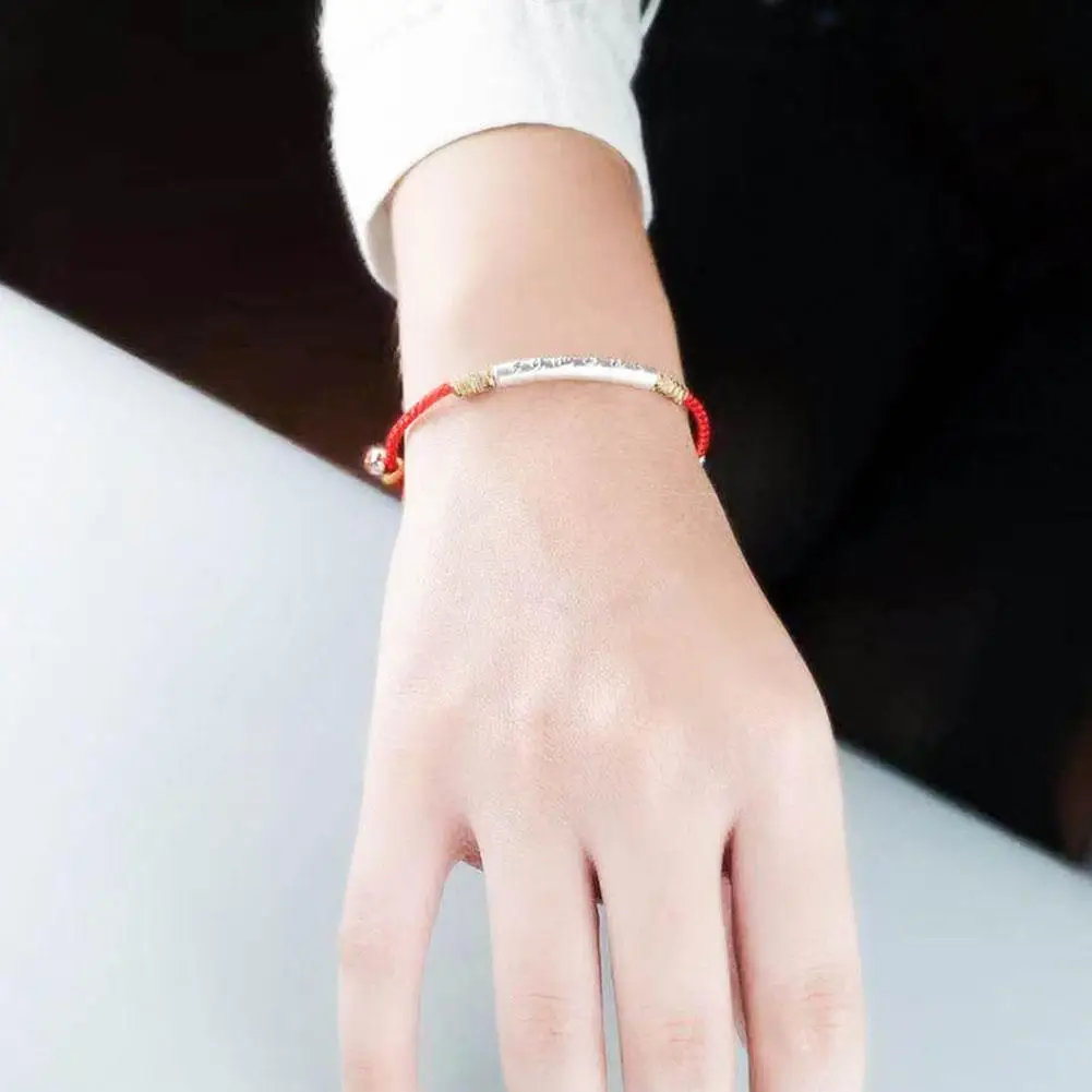 

2021 New Six-word Six-character Mantra Bracelet Red Rope Lucky Gifts Knot Braided Bracelets Hand Rope Ladies
