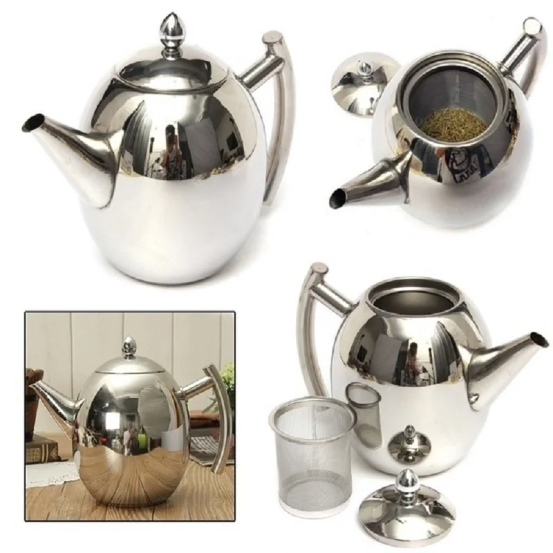 

1.5L/1L Stainless Steel Teapot Coffee Pot Filter Strainer Kitchenware Barware