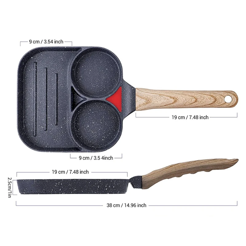 

H056 Egg Frying Pan Breakfast Pancake Pan Eggs Pan Non-stick Pan Fried Egg Burger Pan Universally Applicable for All Cookware