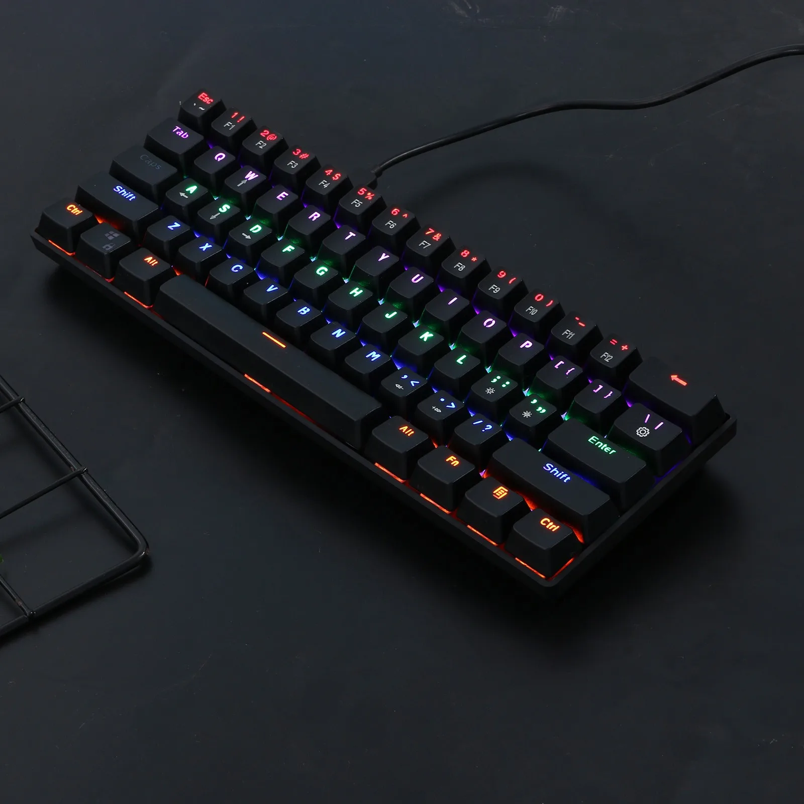 Dk61e 61 ключ Rgb Механическая игровая клавиатура Проводные Электронные Спортивные