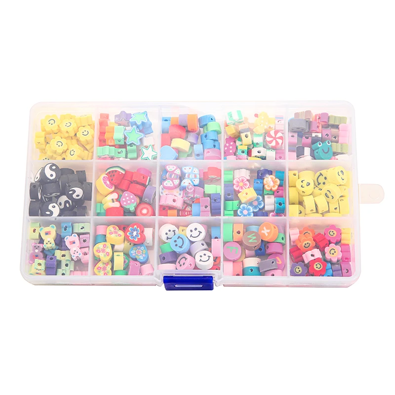 300 шт./кор. смешанный стиль смайлик цветок фрукты Полимерная глина бусины для