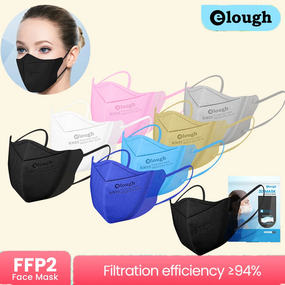 

FFP2 mascarillas fpp2 color homologada españa KN95 Fish Mask Korea Certified Mascarilla ffp2mask CE Face Mask reusable Black