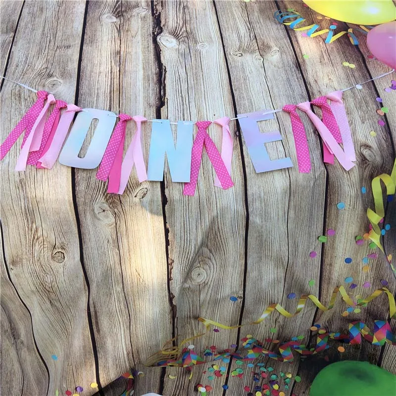 Первый день рождения ребенка лазерная бумага один баннер стул гирлянда