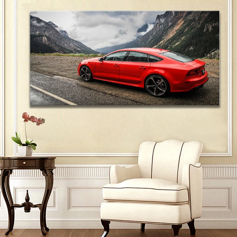 

Modern home decoration Audis RS7 Sportback Supercar classic car poster printing Cool wall decoration art printing poster