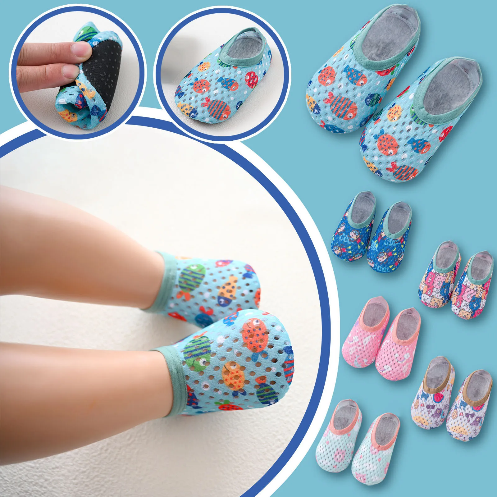

Kids Casual Shoes Toddler Girls Boys Socks Breathable Mesh Non-slip Cartoon Print Toddler Socks Shoes Summer Indoor Shoes