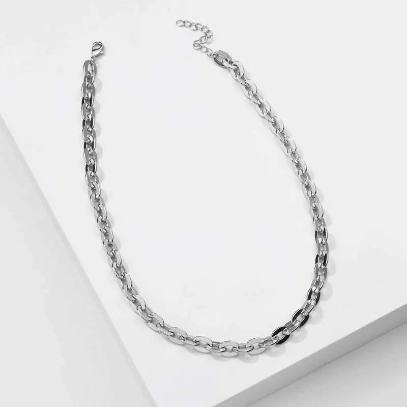 Модное ювелирное изделие овальной формы металлические цепи массивное ожерелье