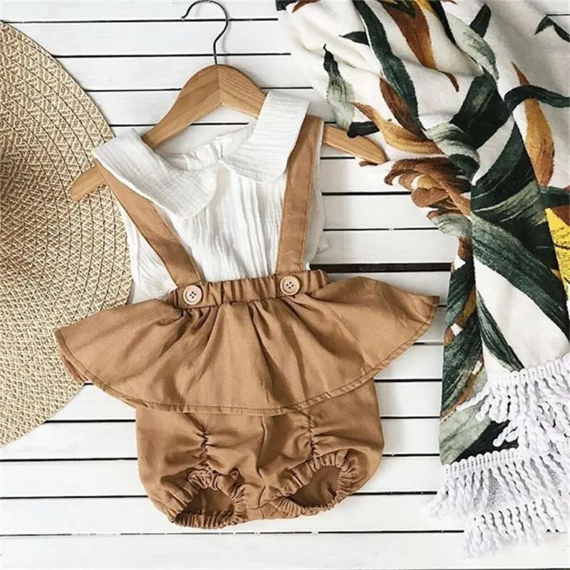 Милый детский летний костюм для маленьких девочек рубашка с рюшами Топы + шорты