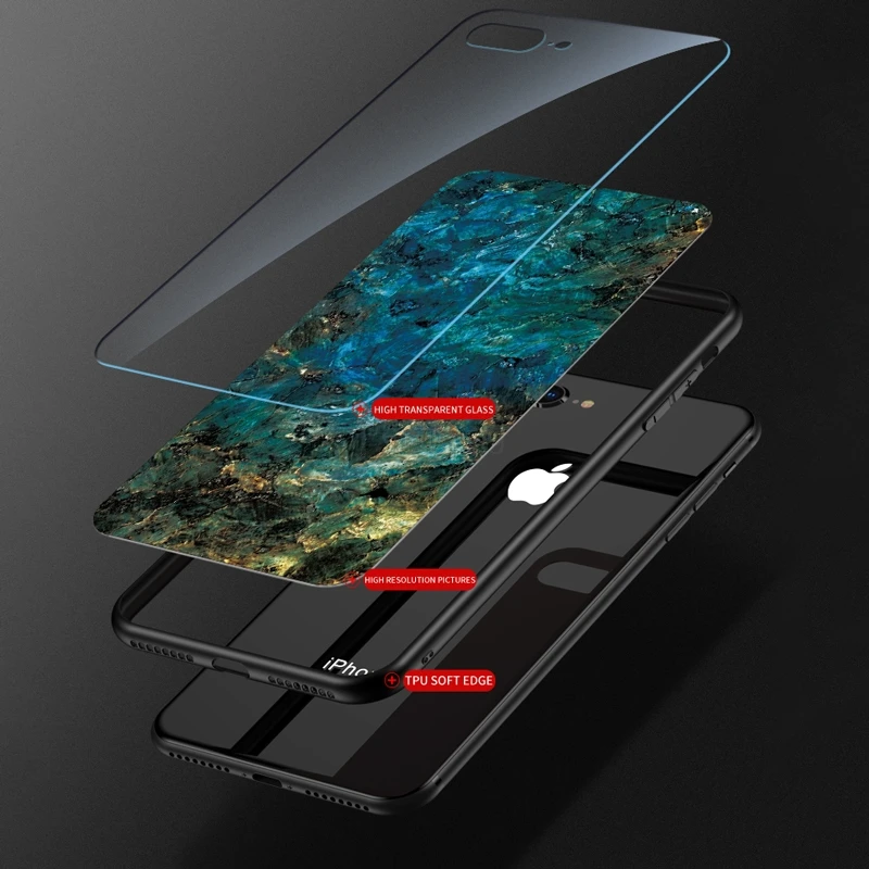 Luxury Marble Emerald Glass Phone Case For Xiaomi 9 SE Redmi K20 Note 8 8T 7 6 10 Pro 5 Plus 7A 8A 6A S2 Protection Cover |