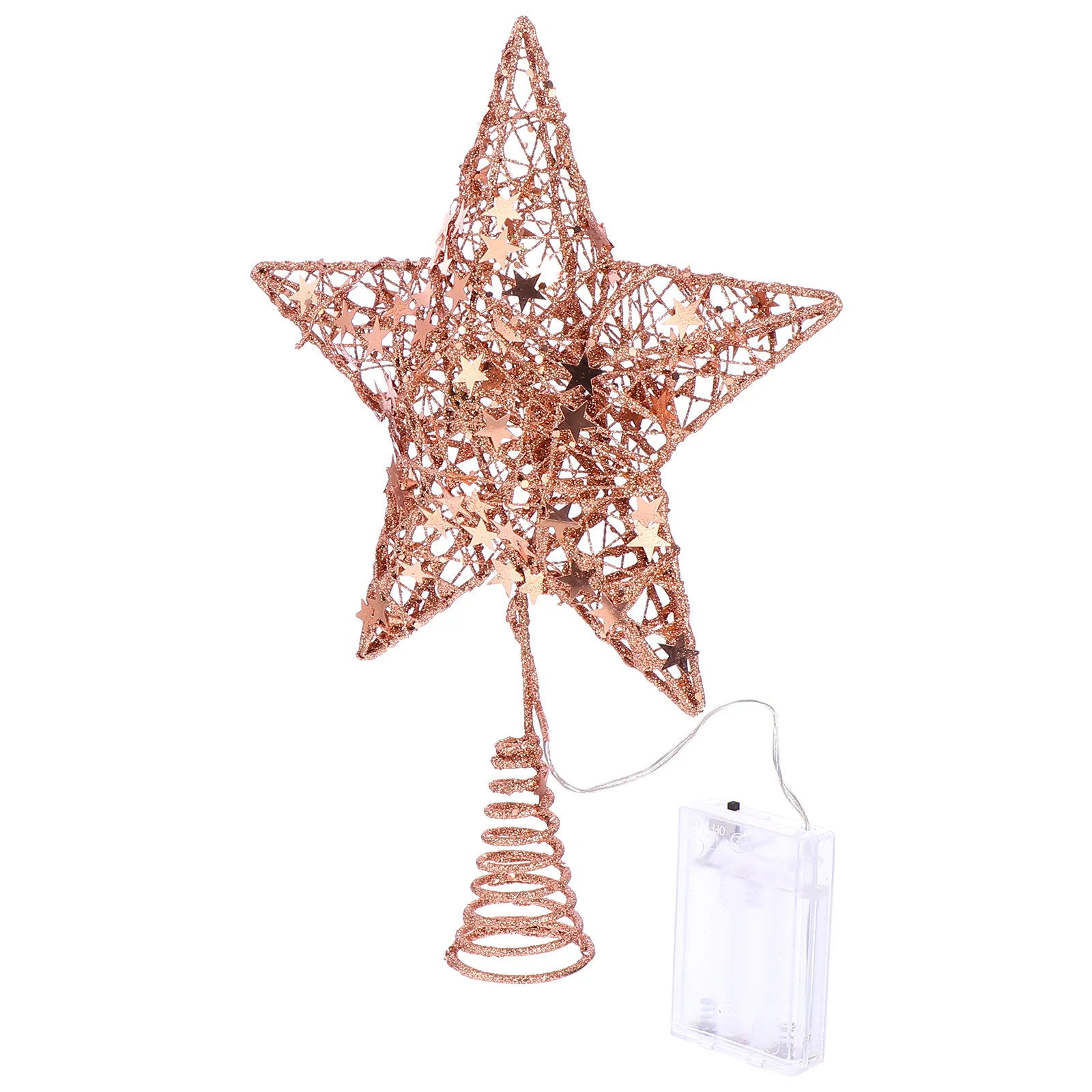 

1Pc Xmas Tree Toppers Festival Tree Prop Five-pointed Star Without Battery