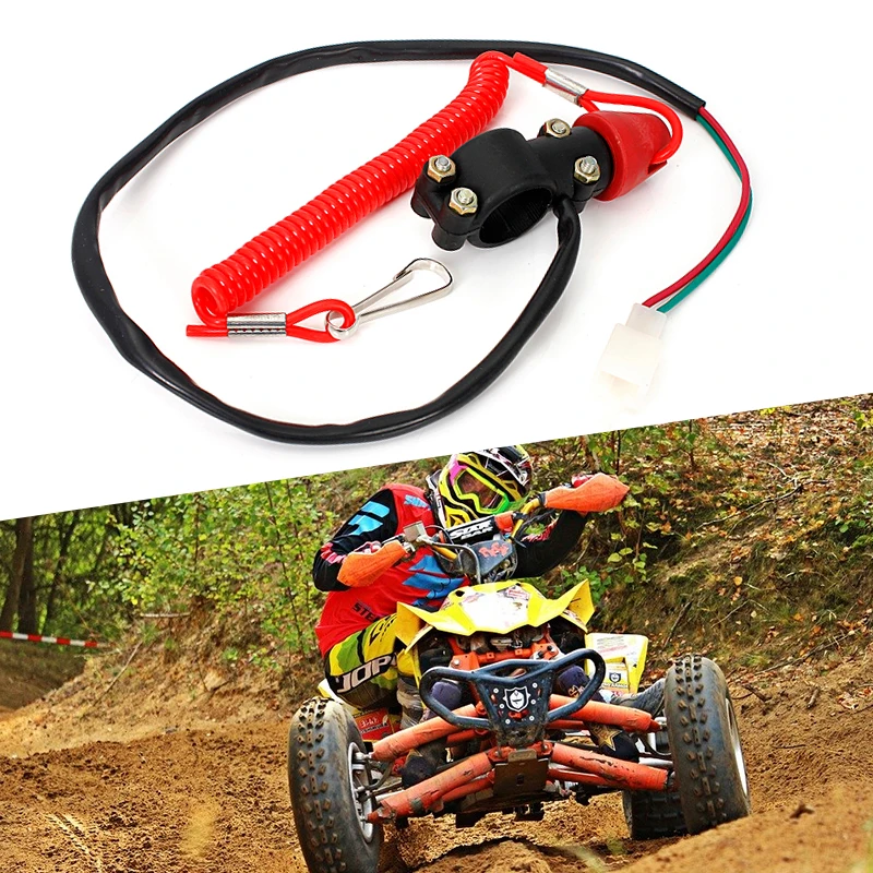 

Motorcycle Kill Stop Switch & Safety Tether Cord For 7/8 Inch Handlebar Scooter ATV Quad Pit Dirt Bike UTV Etc Moto Accessories