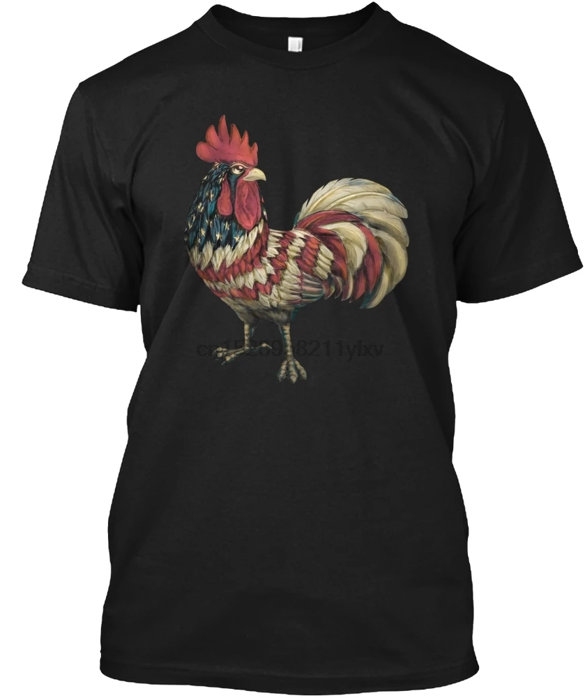

Men t shirt BLACK AMERICAN FLAG CHICKEN tshirts Women t-shirt