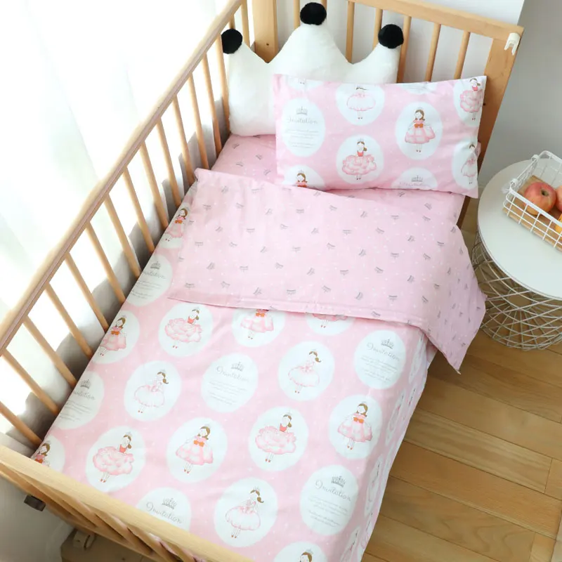 

3Pcs Baby Bedding Set For Boy Girl Nordic Cotton Kids Bed Linen Cot Kit Crib Bedding For Newborns No Filler Allow Custom Size