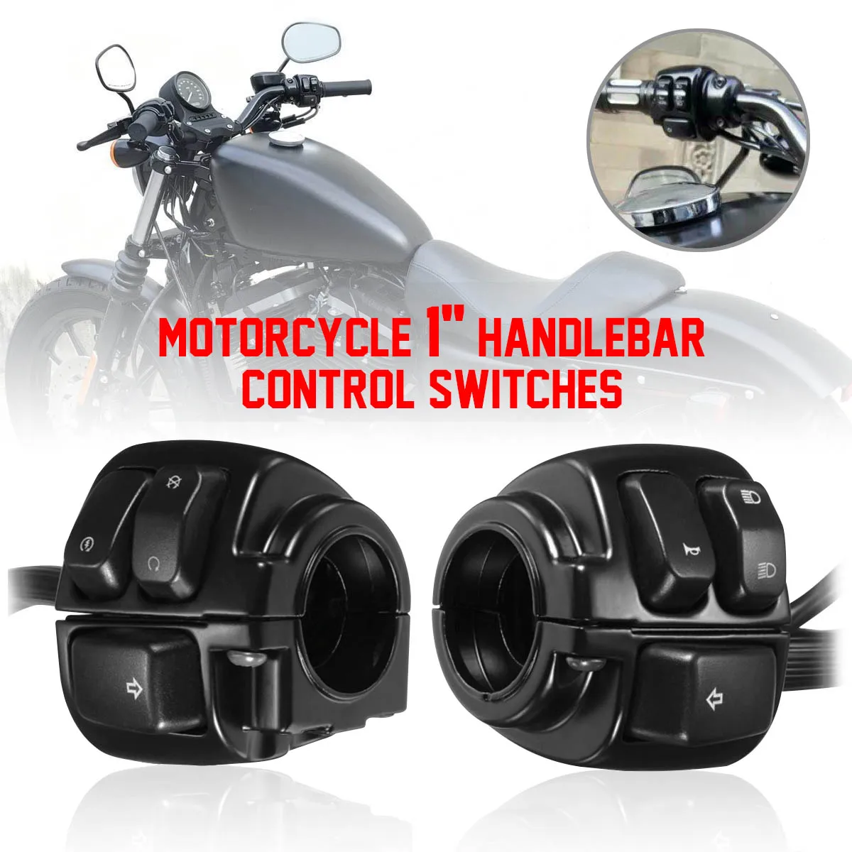 Руль мотоцикла 1 &quot25 мм переключатель управления поворотным сигналом для Harley Dyna