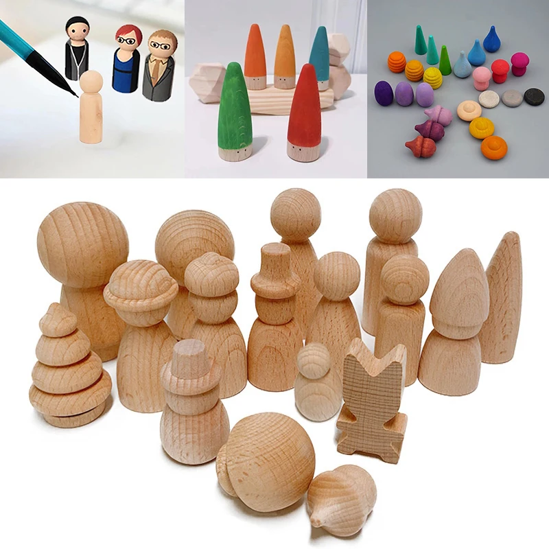 

DIY Wooden Toys Wooden Figures Boys Girls Mushroom Unfinished Wood Christmas Embellishments Woods Decoration Craft Supplies