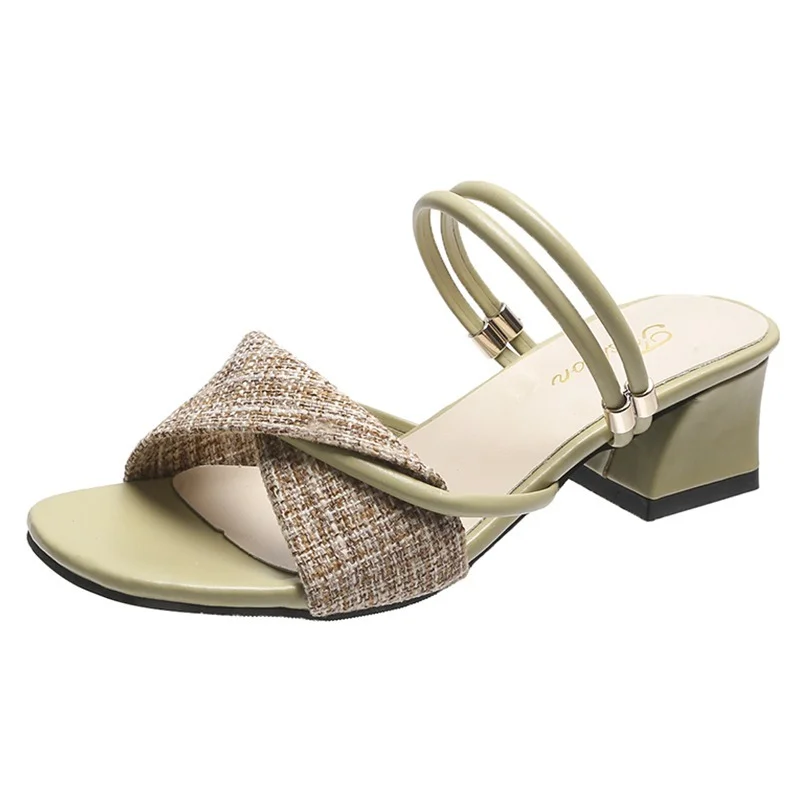 

Platform Rubber Flip Flops Square Slippers Shoes Soft Sandals Women Summer New Fashion Women's Sandals 2021