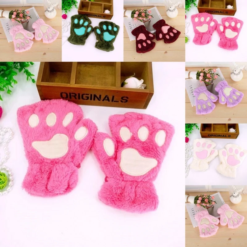 Лидер продаж детские перчатки милые корейские теплые с медвежьими когтями