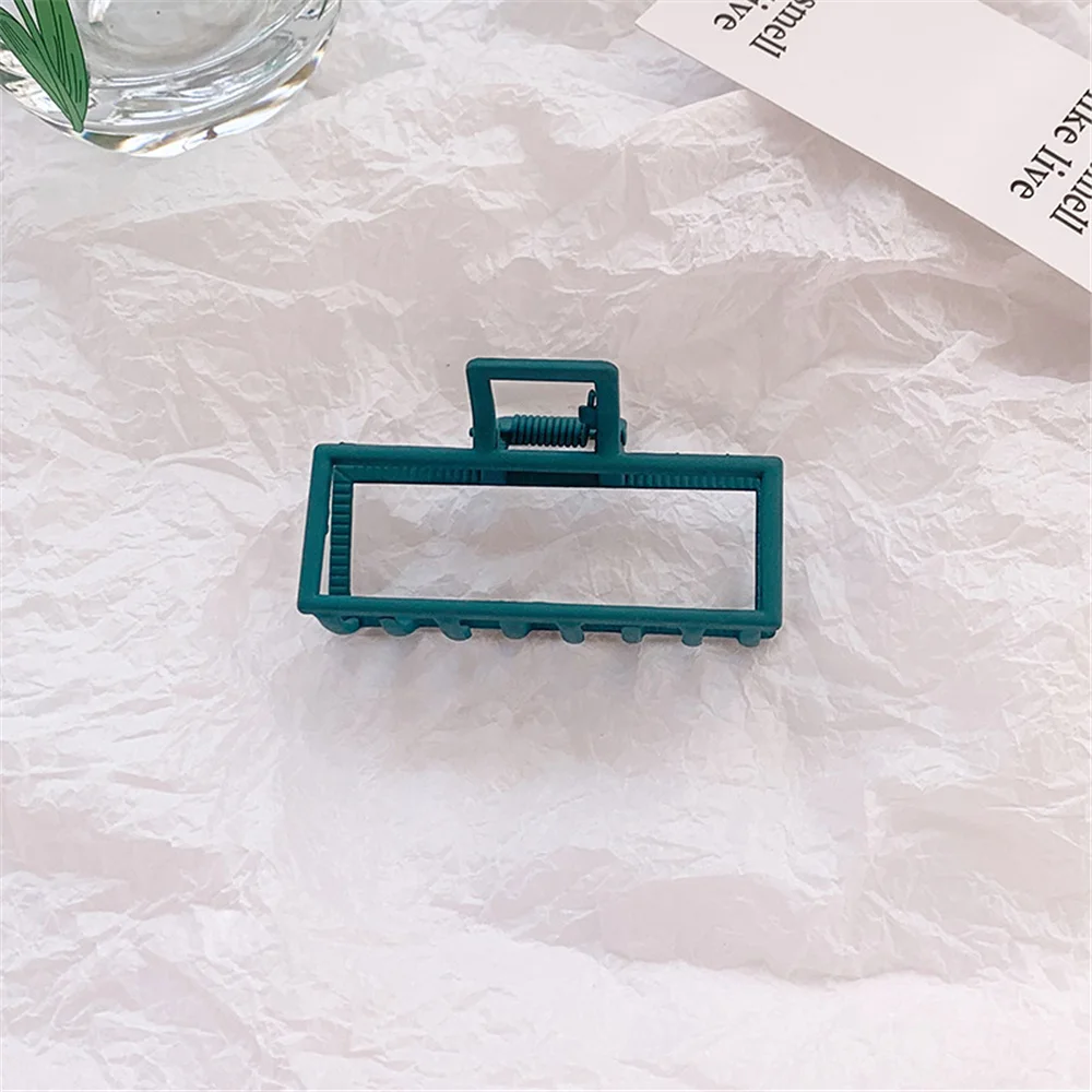 

Women Geometric Hair Claw Solid Color Hair Crab Retro Metal Square Shape Hair Clips Claws Hair Accessories Large Size Hairpin
