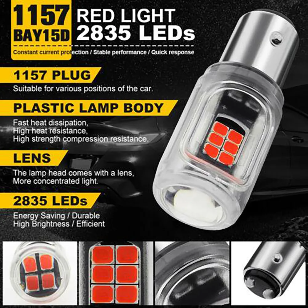 

Replace Bulbs Light Reverse 12V-24V 16SMD 2835 4pcs BAY15D Brake Car DC