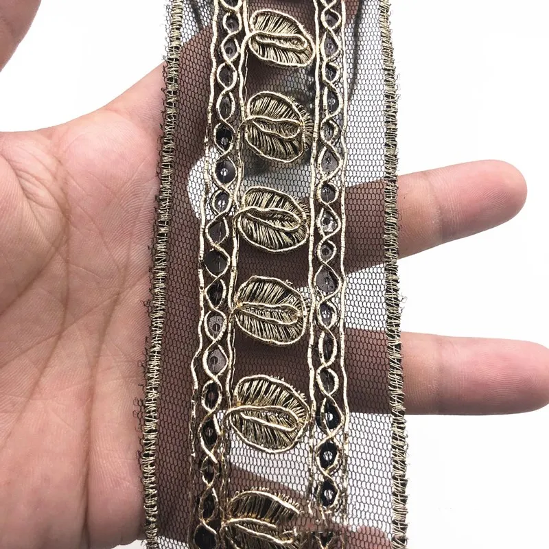 1Yards Sequin Lace Trims Floral Webbing Ribbon Clothing Decorative Embroidered for Bridal DIY Sewing Material Dress | Дом и сад