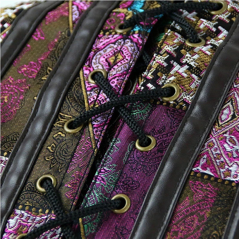 Готический корсет в стиле стимпанк ажурное бюстье Женский Ретро облегающий топ с