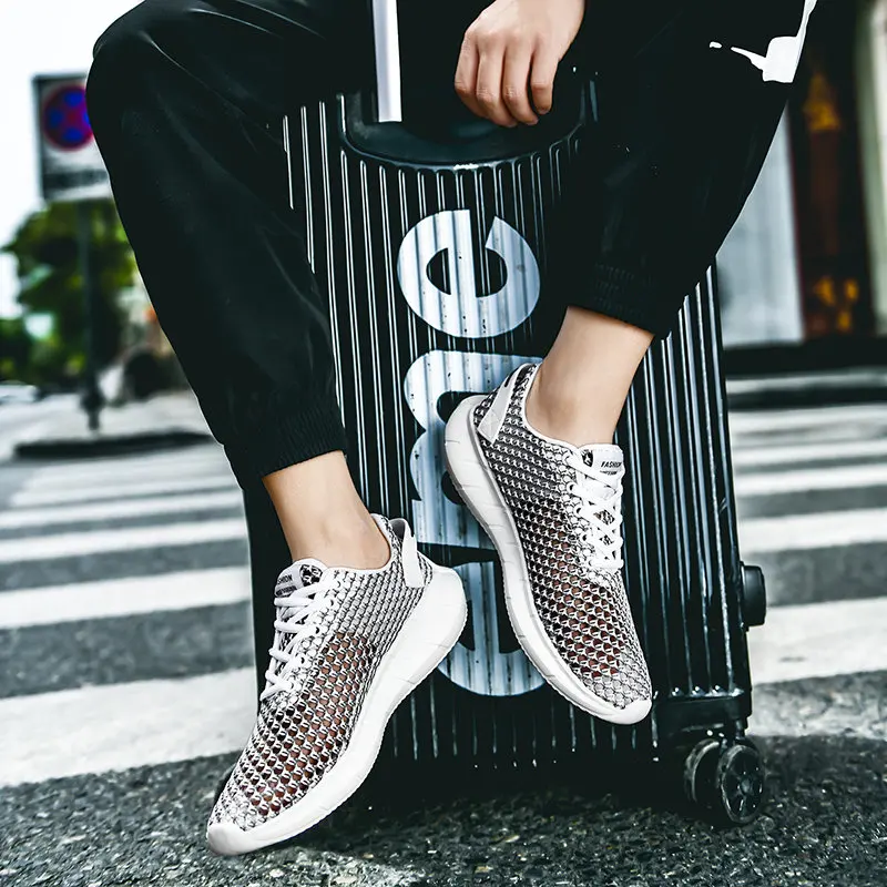 

2021 Summer Black Glitter Shoes Men Casual Sneakers Big Size 46 Fashion Platform Sneakers Men Lightweight Breathable Shoes Men