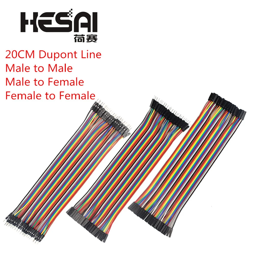 Dupont Line 20 см разъем штырь-штырь штырь-гнездо гнездо-гнездо перемычка кабель для