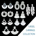 Серьги ROYALBEIER с бахромой из белого бисера, женские модные висячие серьги ручной работы, богемная Рапсодия, кисточки, свадебные украшения