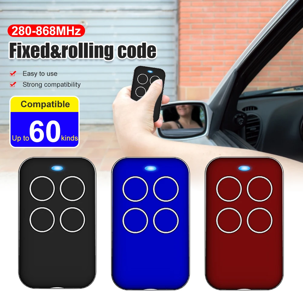 

280-868MHz Universal Garage Door Opener Fix Rolling Gate Garage Door Remote Control compatible Tool for Alarm Auto Car Door
