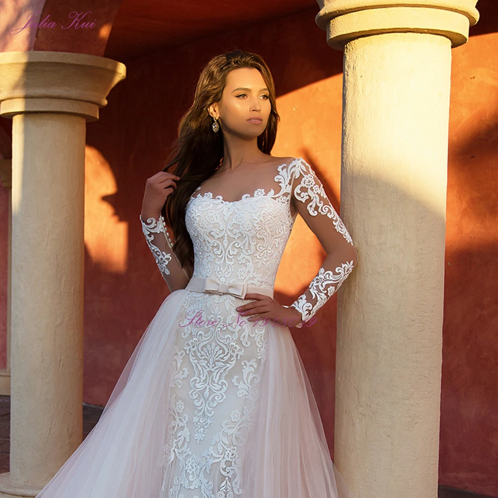 Свадебное платье с юбкой-годе и длинным рукавом 2 в 1 | Свадьбы торжества